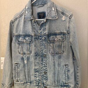 Abercrombie & Fitch Washed Blue Denim Jacket